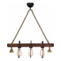 KUTUK Pendant Lamp on Cable 3xE27/40W/230V, Pine