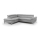 L-shaped folding corner leather lounge suite SALERNO II left grey