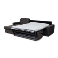 L-shaped folding corner lounge suite for everyday sleeping with a storage space LEKA left brown