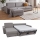 L-shaped folding corner lounge suite for everyday sleeping with a storage space LEKA left grey