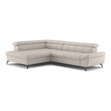 L-shaped folding corner lounge suite MARANO left beige