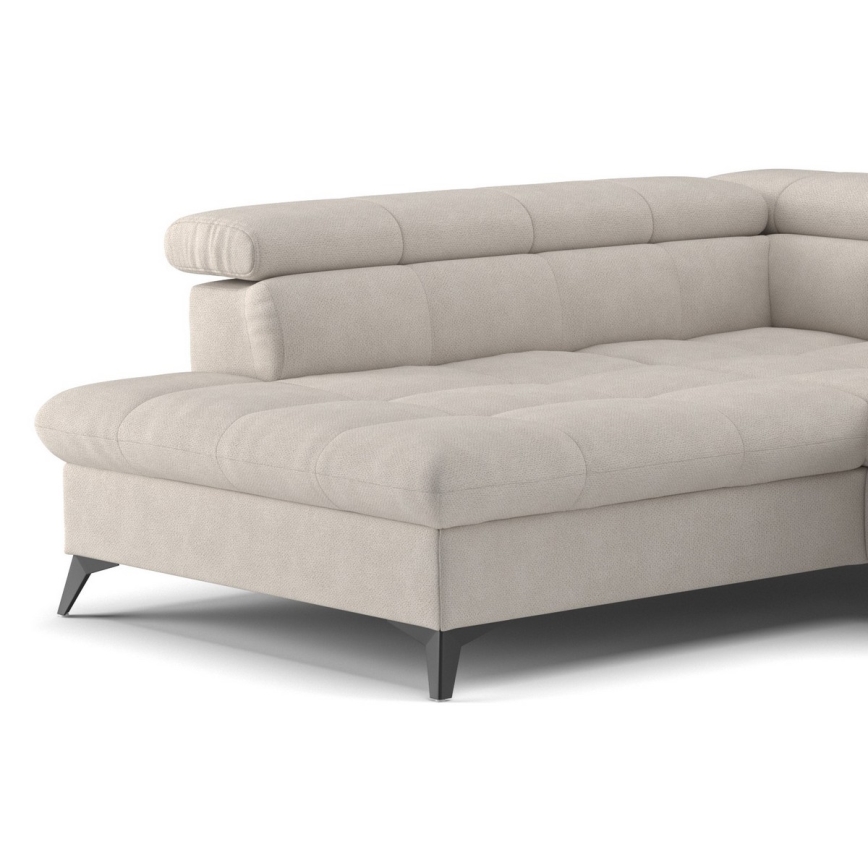 L-shaped folding corner lounge suite MARANO left beige