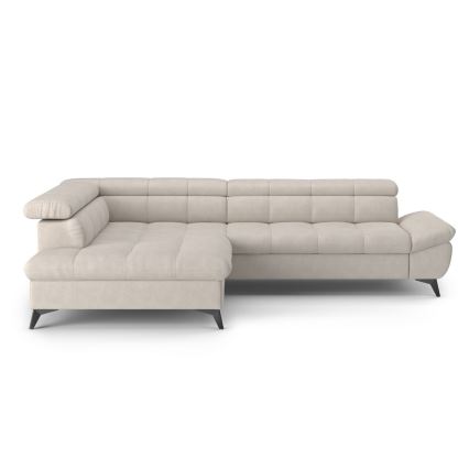 L-shaped folding corner lounge suite MARANO left beige