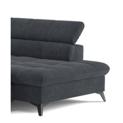 L-shaped folding corner lounge suite MARANO left black