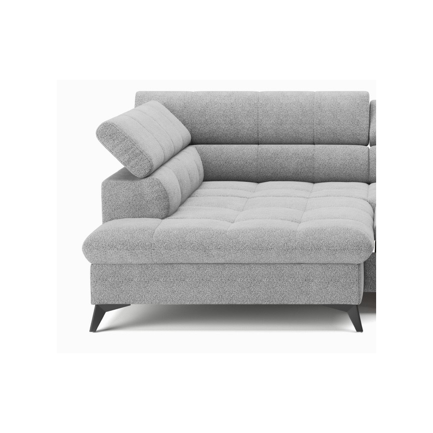 L-shaped folding corner lounge suite MARANO left grey