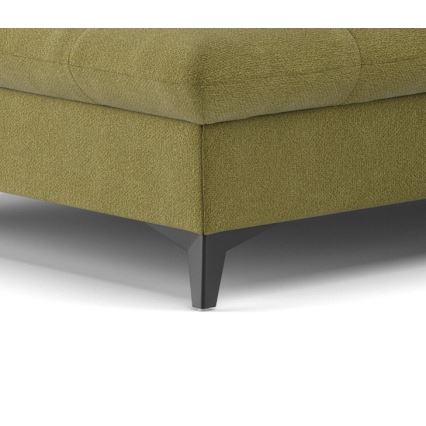 L-shaped folding corner lounge suite MARANO left olive