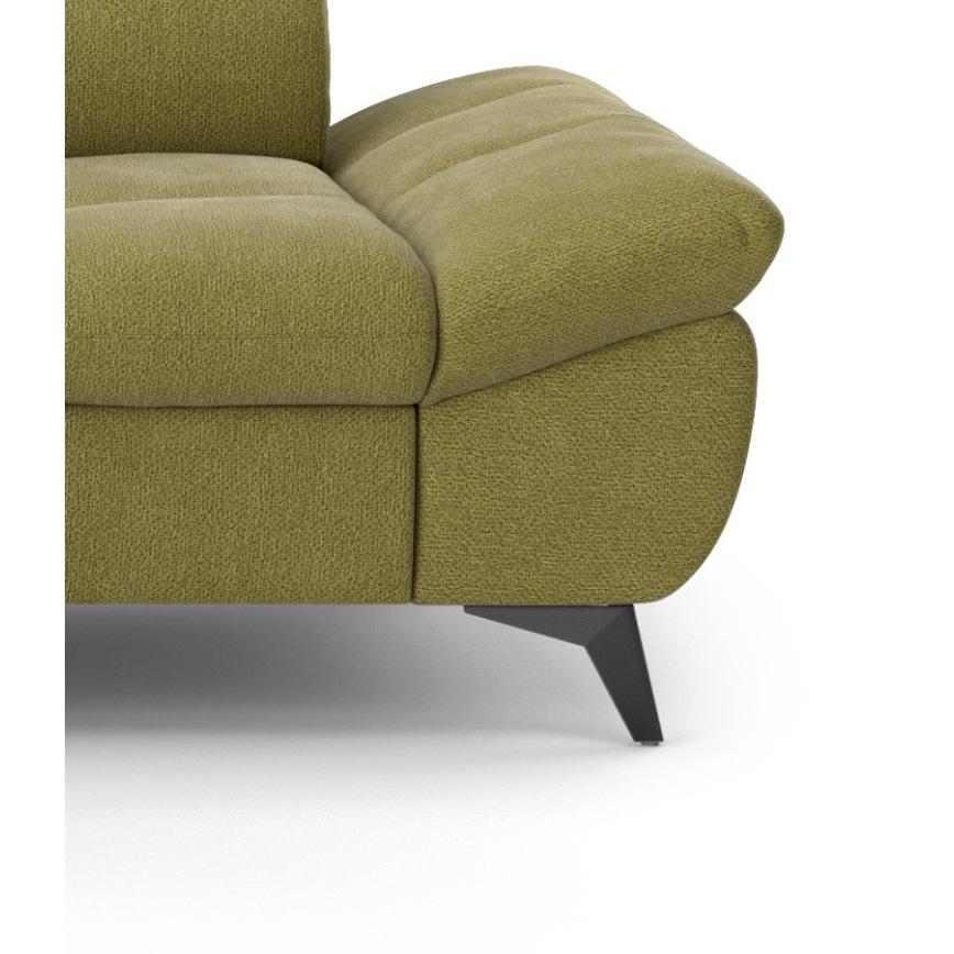 L-shaped folding corner lounge suite MARANO left olive