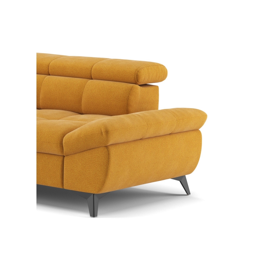 L-shaped folding corner lounge suite MARANO left orange