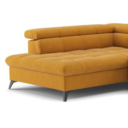 L-shaped folding corner lounge suite MARANO left orange