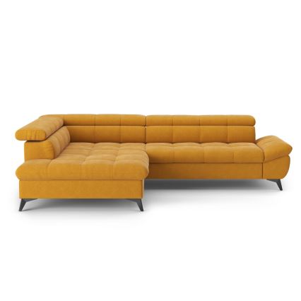 L-shaped folding corner lounge suite MARANO left orange