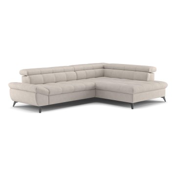 L-shaped folding corner lounge suite MARANO right beige