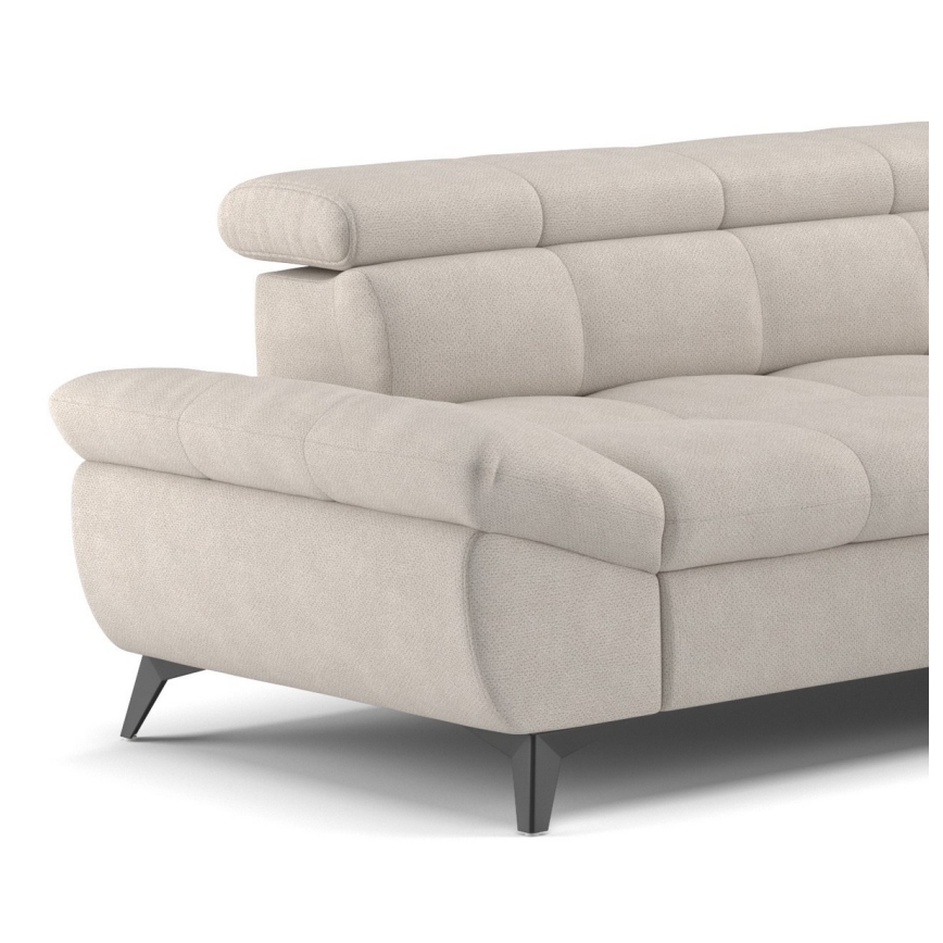 L-shaped folding corner lounge suite MARANO right beige