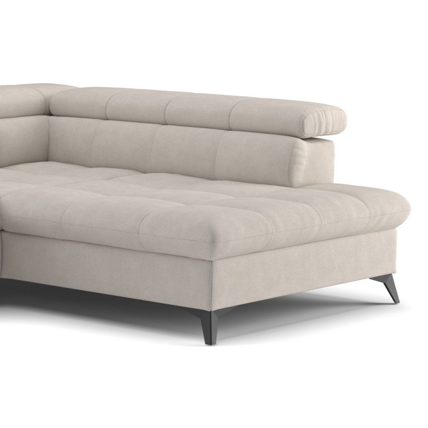 L-shaped folding corner lounge suite MARANO right beige