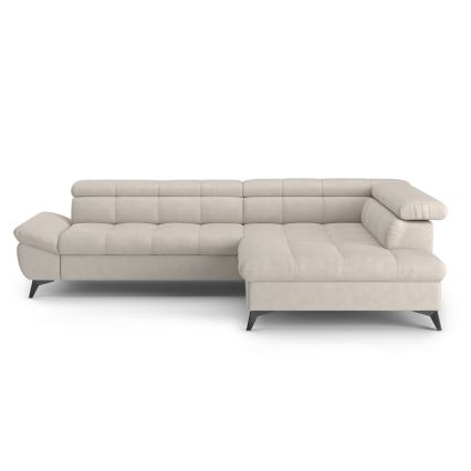L-shaped folding corner lounge suite MARANO right beige
