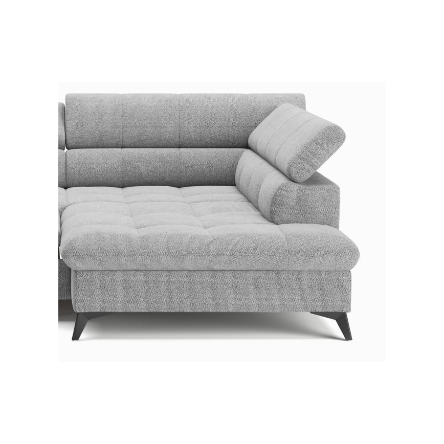 L-shaped folding corner lounge suite MARANO right grey