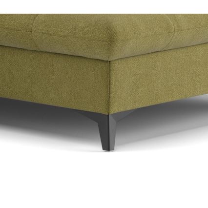 L-shaped folding corner lounge suite MARANO right olive