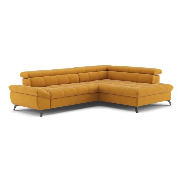 L-shaped folding corner lounge suite MARANO right orange