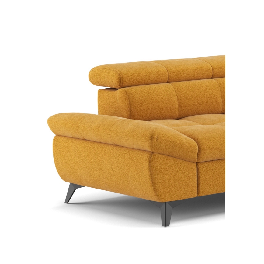 L-shaped folding corner lounge suite MARANO right orange