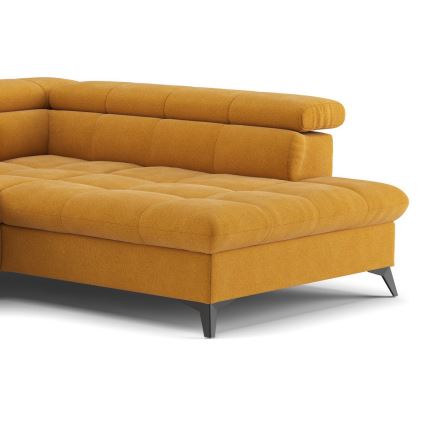 L-shaped folding corner lounge suite MARANO right orange