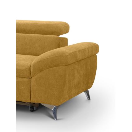 L-shaped folding corner lounge suite SALERNO left yellow