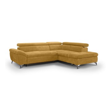 L-shaped folding corner lounge suite SALERNO right yellow