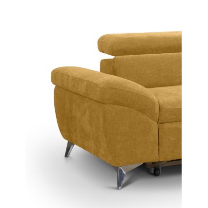 L-shaped folding corner lounge suite SALERNO right yellow