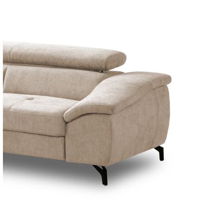 L-shaped folding corner lounge suite with a storage space BRESCIA left beige