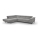 L-shaped folding corner lounge suite with a storage space BRESCIA left grey