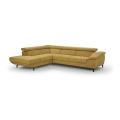 L-shaped folding corner lounge suite with a storage space BRESCIA left yellow