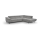 L-shaped folding corner lounge suite with a storage space BRESCIA right grey