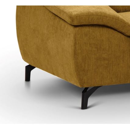 L-shaped folding corner lounge suite with a storage space BRESCIA right yellow