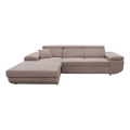 L-shaped folding corner lounge suite with a storage space CASTELO left pink