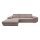 L-shaped folding corner lounge suite with a storage space CASTELO left pink