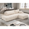 L-shaped folding corner lounge suite with a storage space DESIO right beige