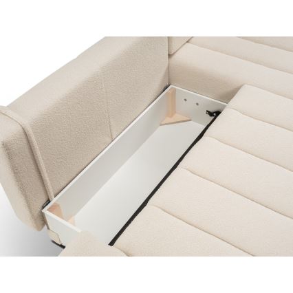 L-shaped folding corner lounge suite with a storage space DESIO right beige