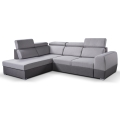 L-shaped folding corner lounge suite with a storage space MATRIX grey left