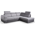 L-shaped folding corner lounge suite with a storage space MATRIX grey right
