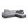 L-shaped folding corner lounge suite with a storage space MATRIX grey right