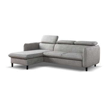 L-shaped folding corner lounge suite with a storage space NISA grey left