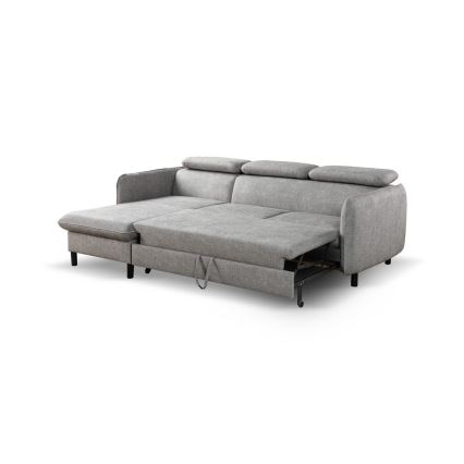 L-shaped folding corner lounge suite with a storage space NISA grey left