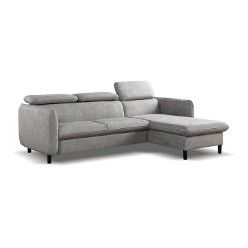 L-shaped folding corner lounge suite with a storage space NISA grey right