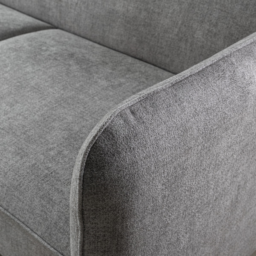 L-shaped folding corner lounge suite with a storage space NISA grey right