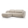 L-shaped folding corner lounge suite with a storage space OLBIA left beige