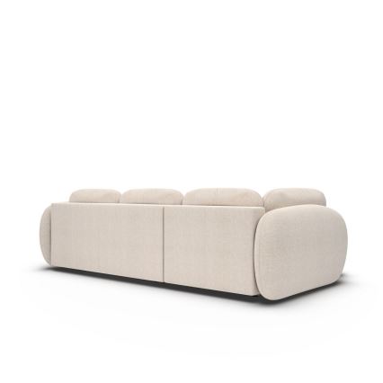 L-shaped folding corner lounge suite with a storage space OLBIA left beige