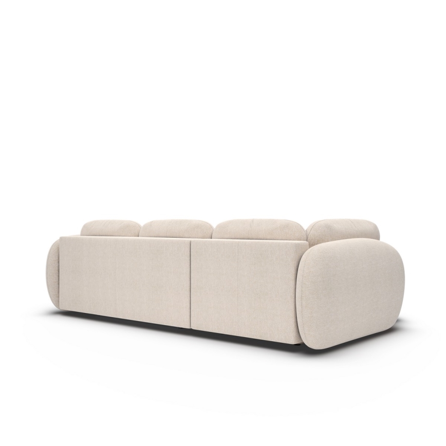 L-shaped folding corner lounge suite with a storage space OLBIA left beige