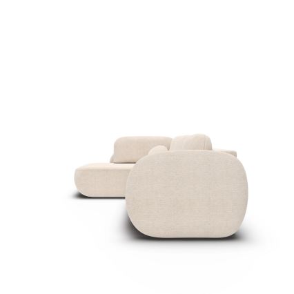 L-shaped folding corner lounge suite with a storage space OLBIA left beige