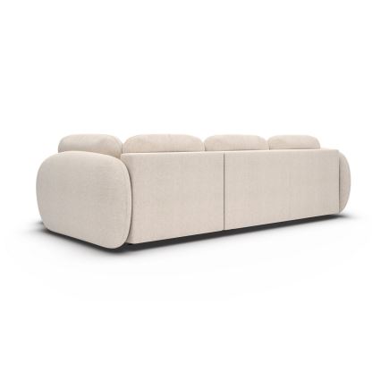 L-shaped folding corner lounge suite with a storage space OLBIA right beige