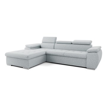 L-shaped folding corner lounge suite with a storage space PADUA grey left