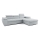 L-shaped folding corner lounge suite with a storage space PADUA grey right