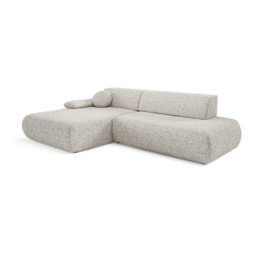 L-shaped folding corner lounge suite with a storage space PRATO left beige